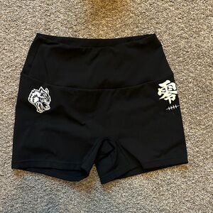 Black Women's Shorts with Graphic Design
